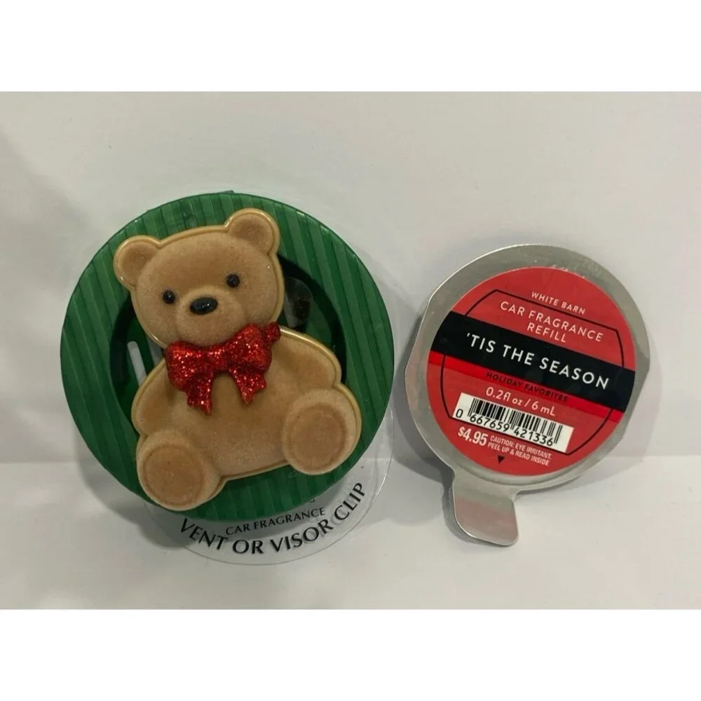 Bath & Body Works Christmas Holiday Car Vent Visor Clip with Refill